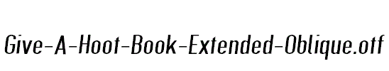 Give-A-Hoot-Book-Extended-Oblique.otf