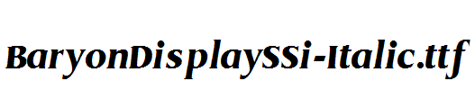 BaryonDisplaySSi-Italic.ttf