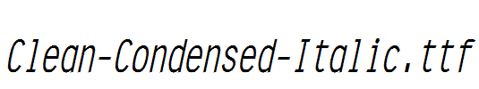 Clean-Condensed-Italic.ttf