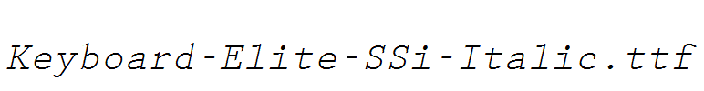 Keyboard-Elite-SSi-Italic.ttf