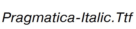 Pragmatica-Italic.ttf